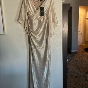 Ralph Lauren Shimmering Cream Maxi Dress